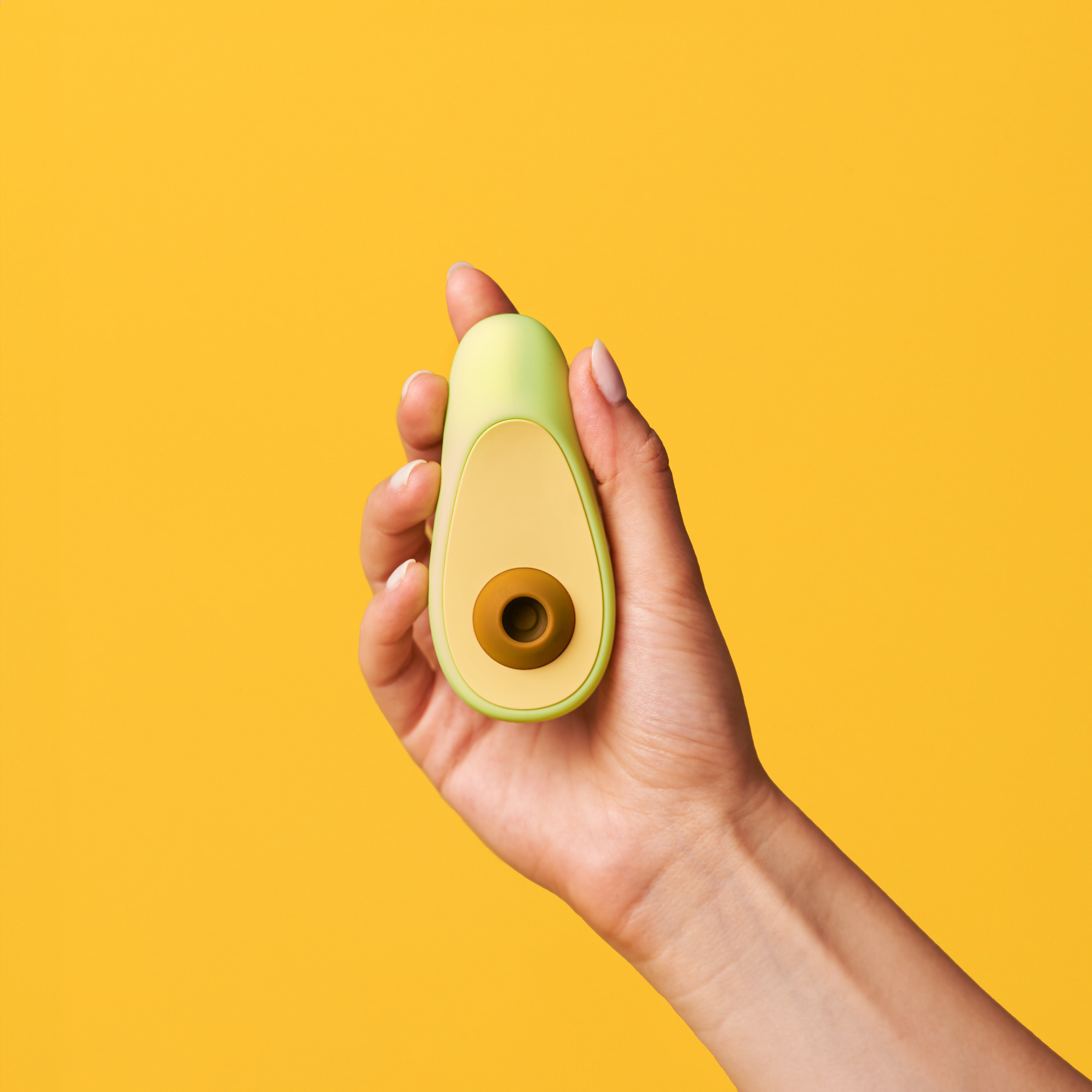 Avocado clitoral massager — detail close-up